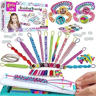 Friendship Bracelet Making Kit Arts and Crafts for Kids Ages 6-12 Year Old Girl Birthday Bracelets Gifts Jewelry Maker Activity DIY Toys Father‘s Day Gifts from Daughter