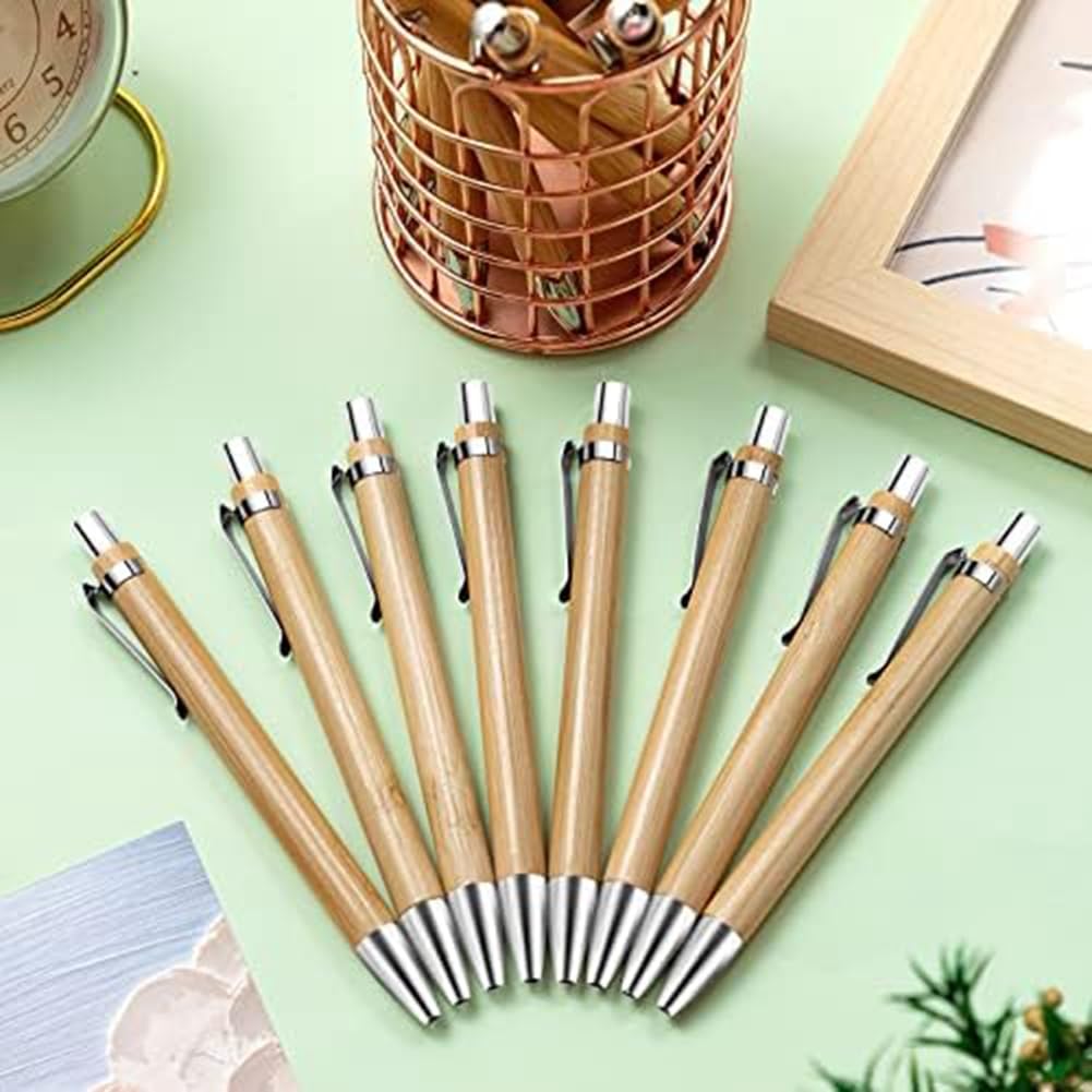 200 Pcs Stylos à Bille en Bois, Stylo Personnalisé, Stylo à Bille de Qualité Supérieure, Stylo Gel pour fournitures scolaires bureau, Stylo à Bille à Encre noire, cadeaux de remise de diplôme
