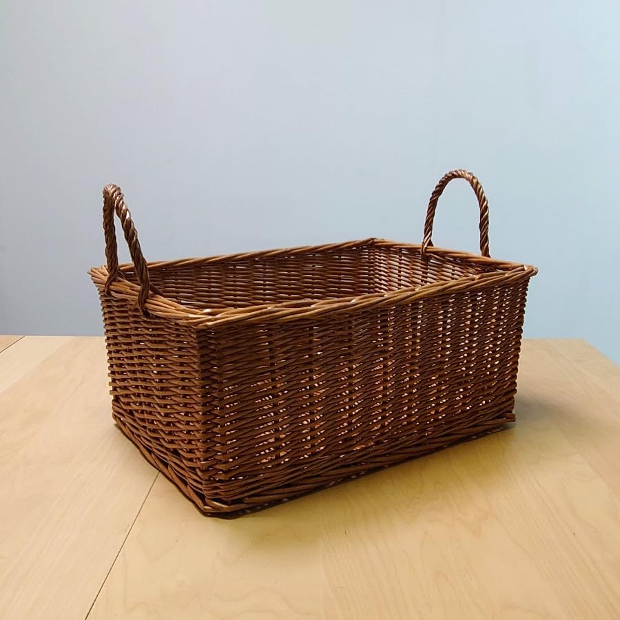 Amazon.co.jp: ストックバスケット 蓋つき かご カゴ 柳 大容量