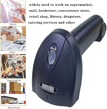 Wireless Bluetooth Barcode Scanner Automatic 2D QR Code Scanner Wireless for POS System, 1D PDF417 Screen Scanning Barcode Reader for Warehouse Inventory,Supermarket,Retail Shop