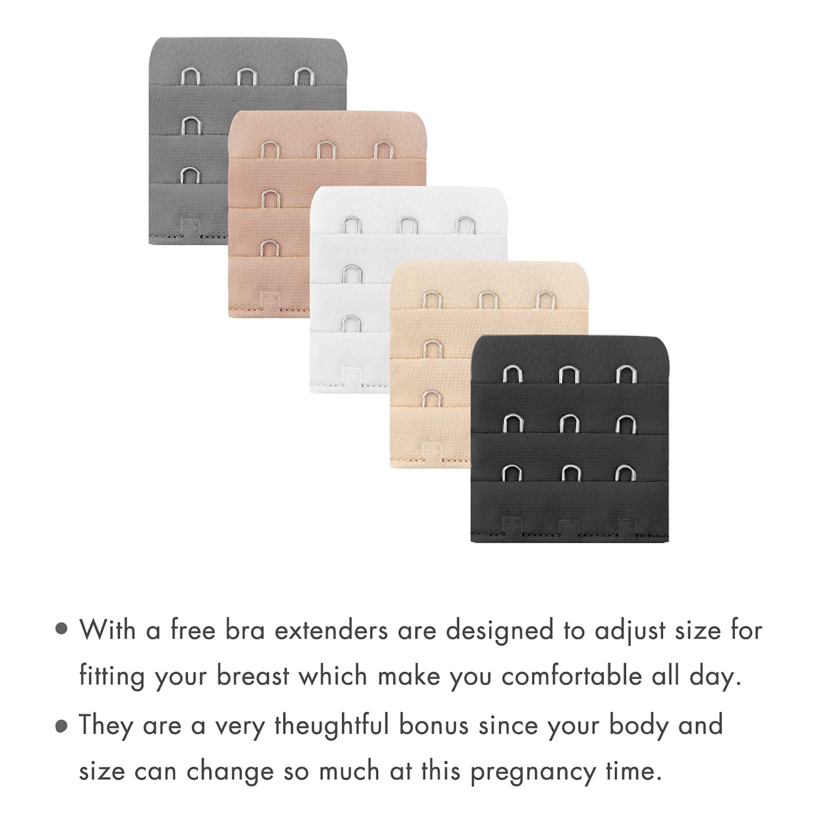 HBselect Sujetador Lactancia de Maternidad, 5 Pcs Sujetador de Lactancia Sin Costuras con Extensiones Sin Aros para Mujeres