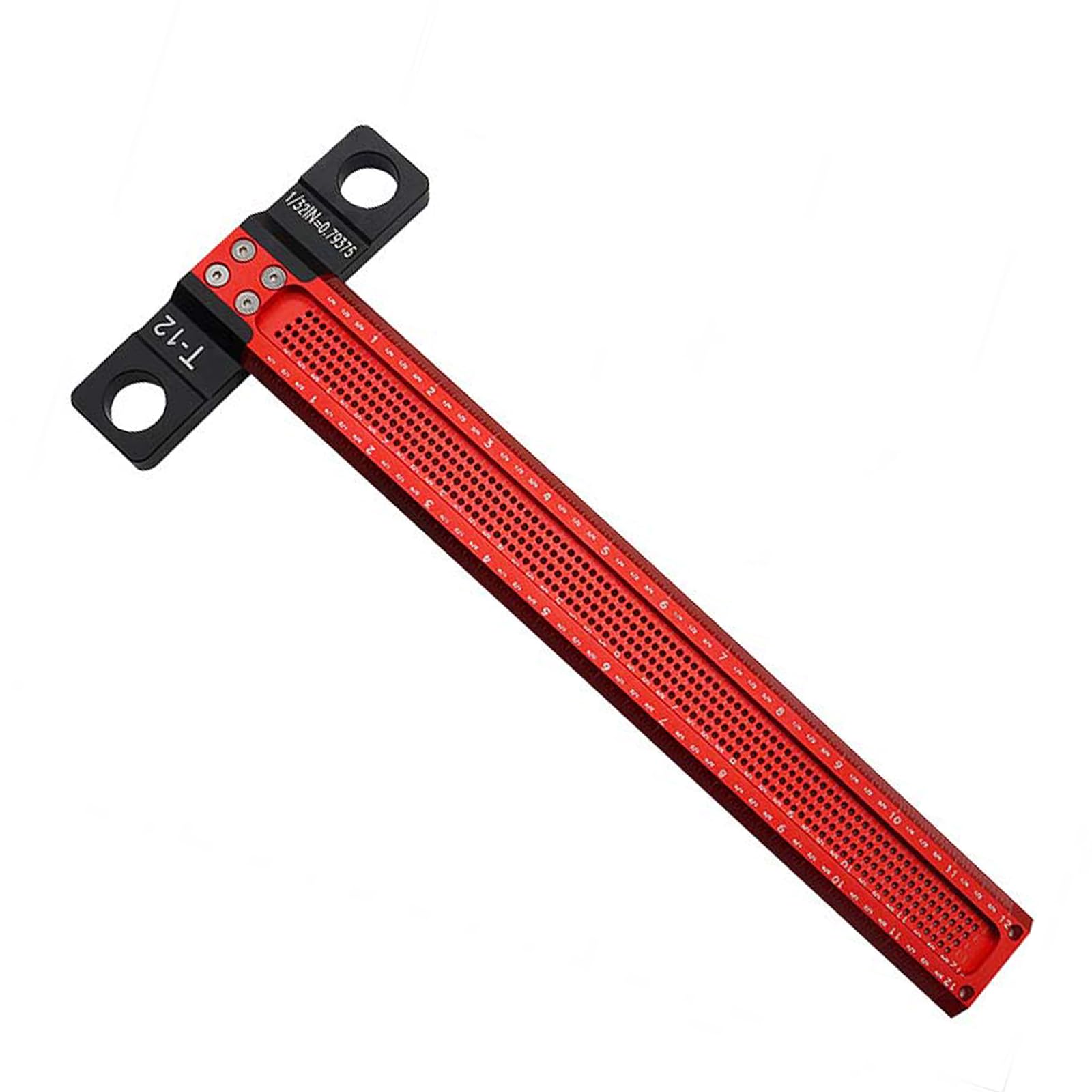 Woodworking Scriber T Square Ruler, Aluminum Alloy Square Layout Scriber Precision T Square Ruler Layout Measuring Scribing Architect Ruler for Carpenter Work Layout Measuring