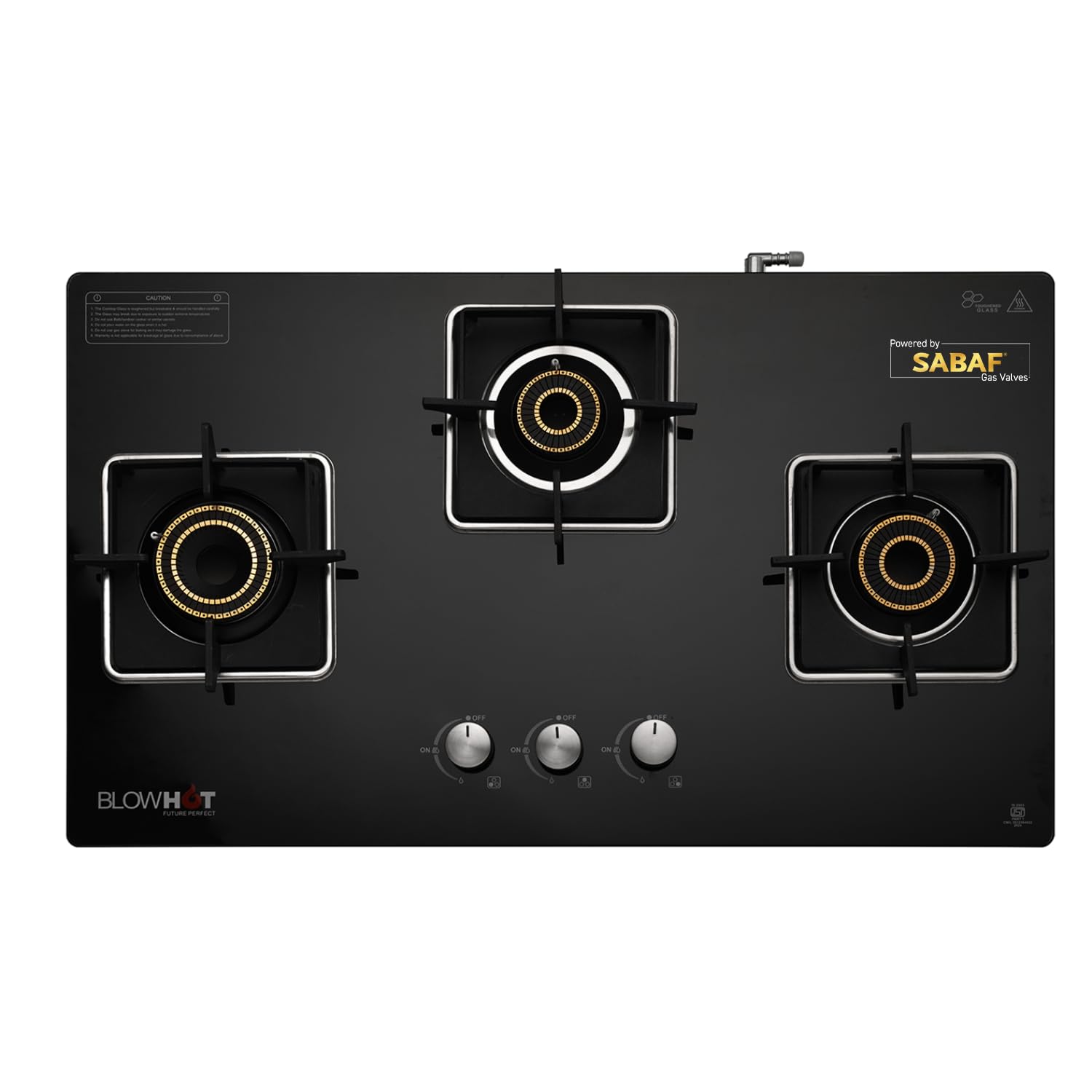 BLOWHOT Premium Hybrid Quartz 3B Gas Stove, Auto-Ignition, Hybrid Design, Toughened Glass Top, SABAF Gas Valve, 2 Years Warranty By Blowhot on Burner, 5 Years Warranty By Blowhot on Glass & Gas Valve-image-36