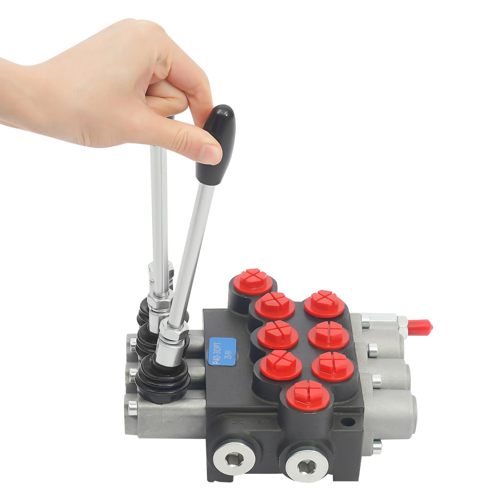 Valvola di controllo direzionale idraulica 3 bobine 40L/min, manuale, 1/2" BSPP connettori, valvola di sicurezza regolabile 5-31.5MPa, per trattori, spaccalegna e macchine agricole