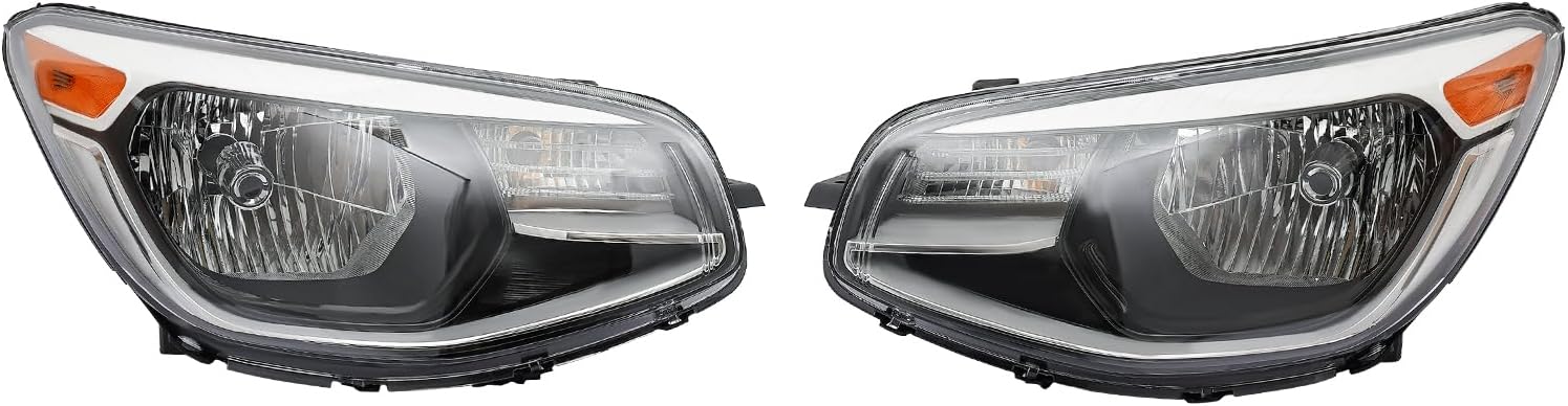 Headlights Headlamps For 2014-2019 Kia Soul,Pair Halogen Headlights Left Driver+Right Passenger Side,High Performance Chrome Front Headlight Assembly Perfect Fit For Original Car (Left+Right)