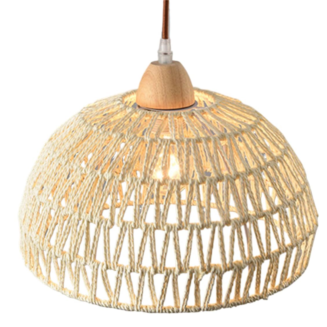 SHUANGZ Hemp Rope Chandeliers for Dining Room Lighting Fixtures for Farmhouse Barn Chandelier 1-Light Handmade White Hemp Rope Lantern for Kitchen Island Living Room Bedroom Farmhouse 1-Pack