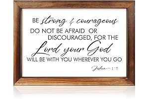 TOARTiBe Strong and Courageous Framed Bible Verse Wall Art