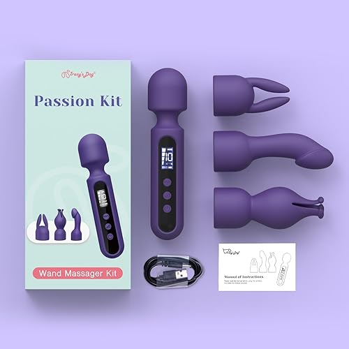 Miniatura 9 de Kits de vibrador de varita Tracy's Dog, juguetes sexuales para parejas con 3 accesorios para clítoris, punto G, glande, estimulador clitorial,