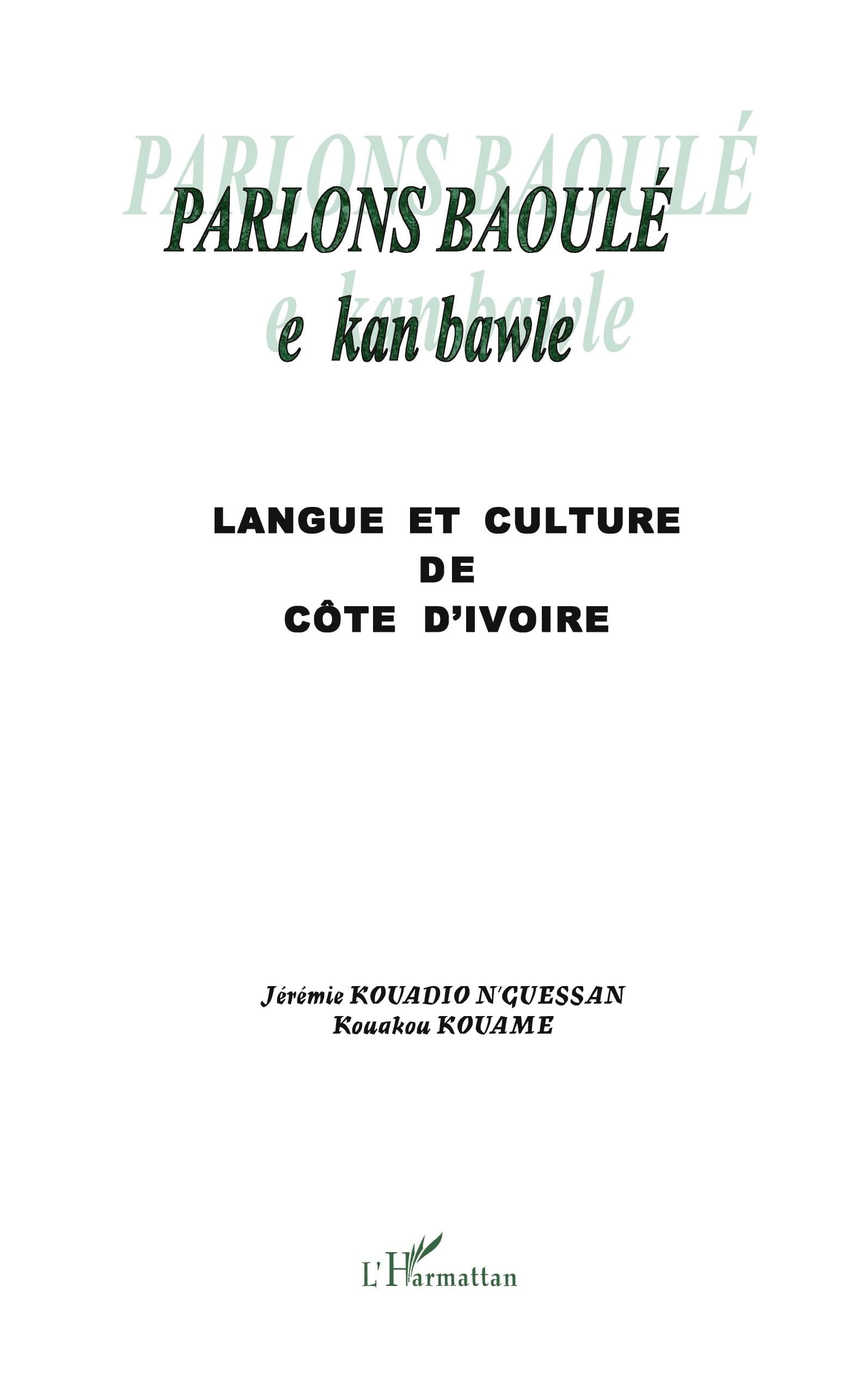 Parlons Baoulé: Langue et culture de Côte d'Ivoire