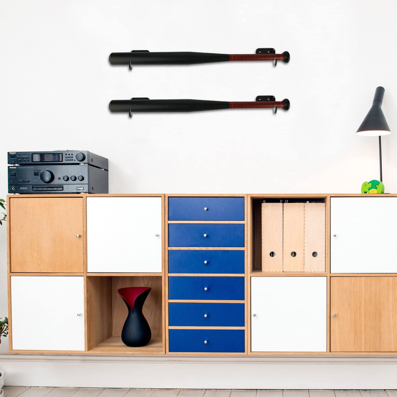 Totority 2Pairs Acrylic Bat Storage Stands Wall Mounted Display Racks for Baseball Hockey and Softball Bats Stylish Bat Holder for Organized Sports Gear