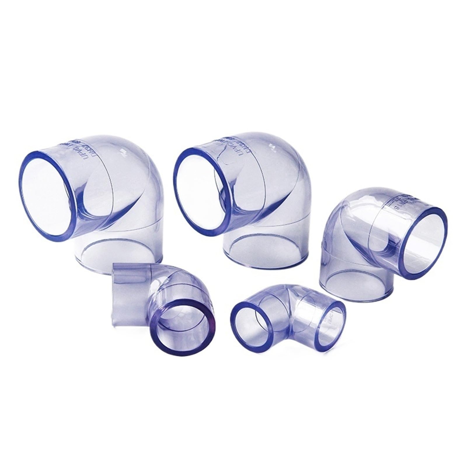 Connettore in PVC trasparente Giunti a gomito in UPVC Acquario Attrezzi fai da te Irrigazione da giardino Connettori for tubi dell'acqua 1 pz(50mm)