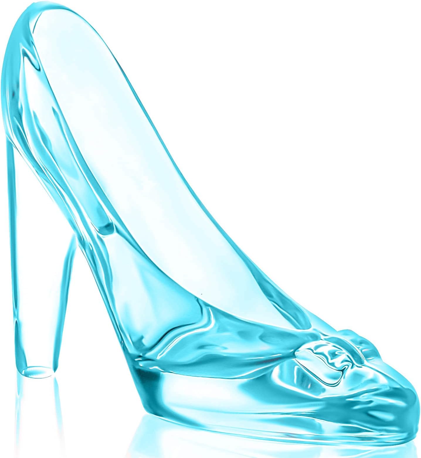 Cinderella Glass Slipper Crystal Figure Shoes Ornaments Gifts for Girls Coming-of-Age Ceremony Birthday Party Cake Topper Decorations(Light-Blue)