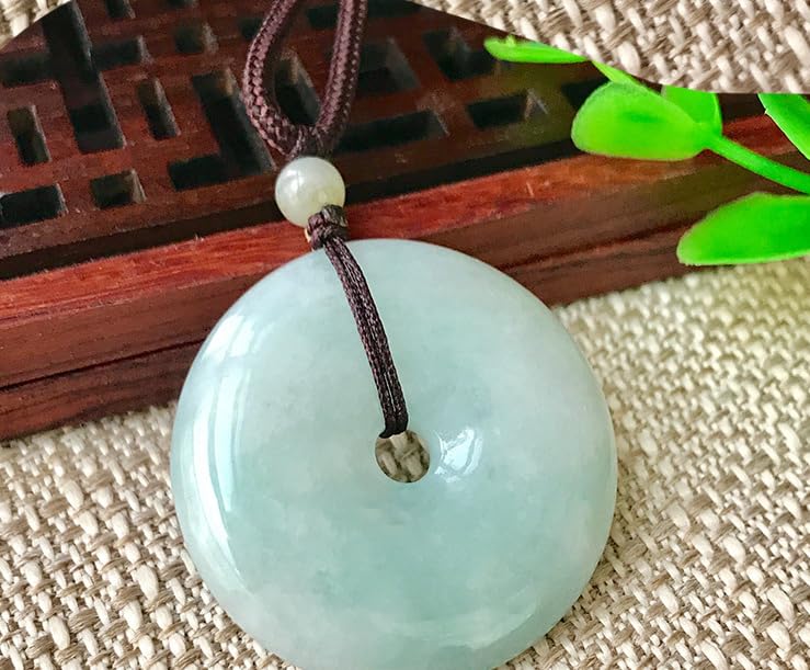 Amazon.com: 天然翡翠吊坠平安扣25mm缅甸玉石珠宝: Clothing, Shoes