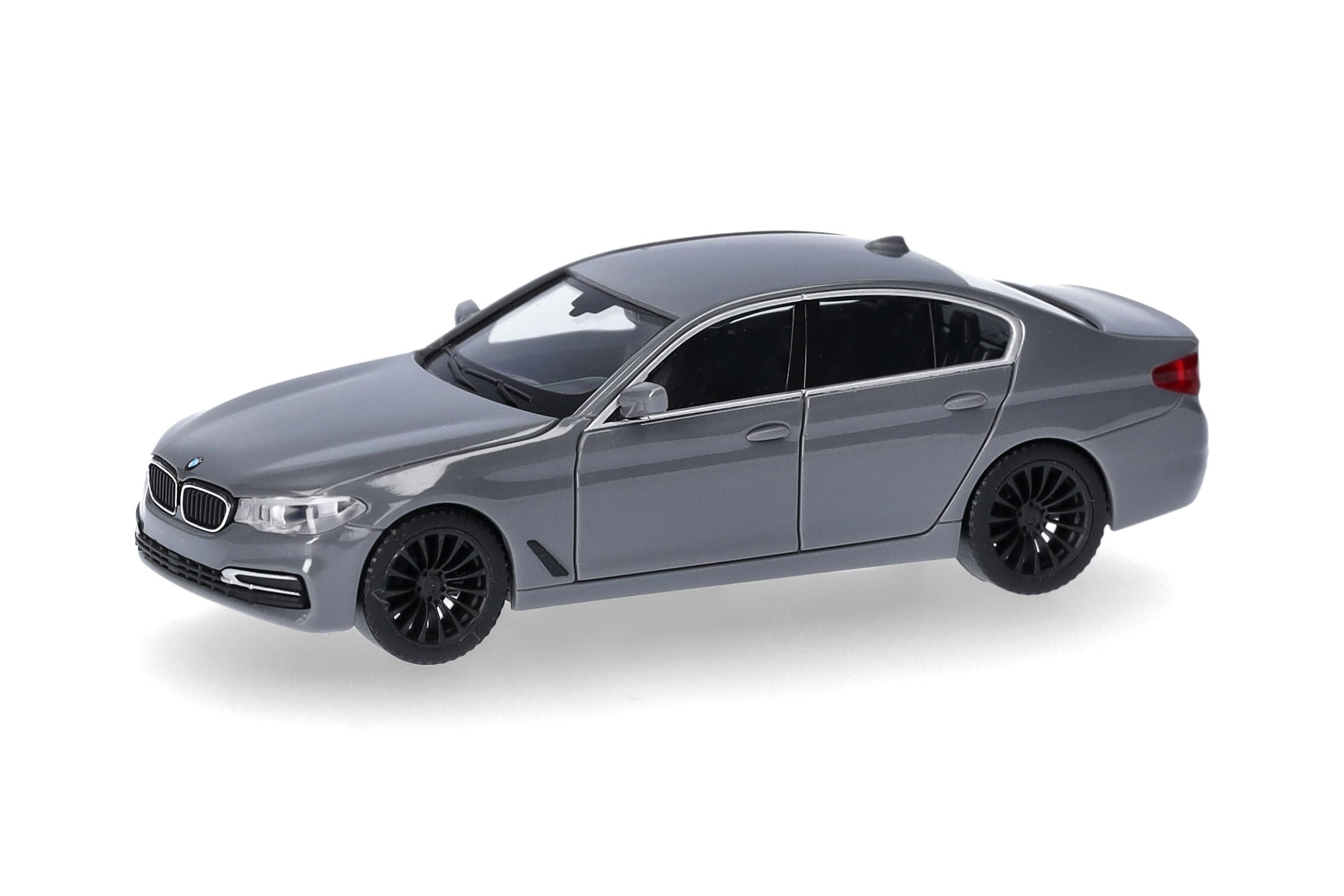 Herpa car model BMW 5er (G30) Limousine, on a scale of 1:87, plastic miniature, made in Germany, model building, collectors edition, narde grey