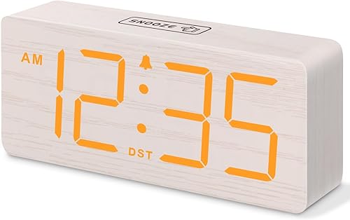 Miniatura 10 de DreamSky Wooden Digital Alarm Clock for Bedroom - Loud Alarm Clock for Heavy Sleepers with Volume Control, Desk Clocks for Living Room with Large