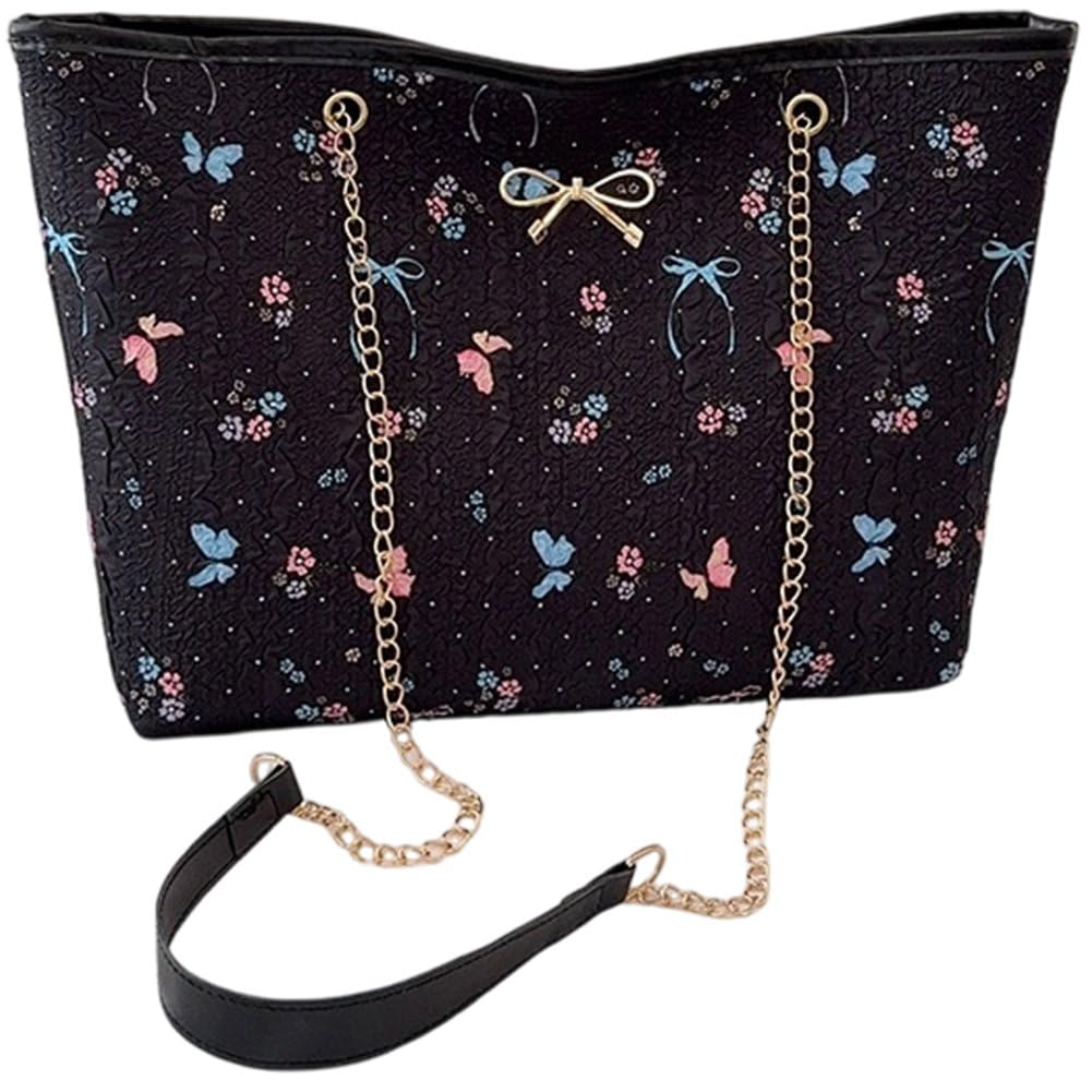 Fituenly Floral Tote Bag for Women, Large Lightweight Shoulder Handbag, Multipurpose Shopping Bag for Picnic Travel Beach Commuting