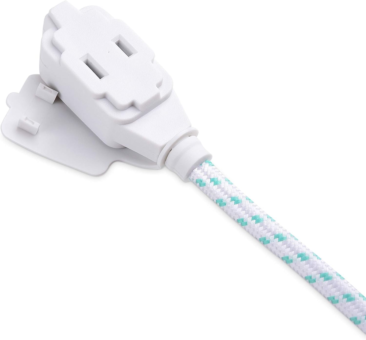 Cable Matters 2 Pack Premium Braided 3 Outlet Flat Extension Cord 2 Prong 6 ft with Low Profile Plug