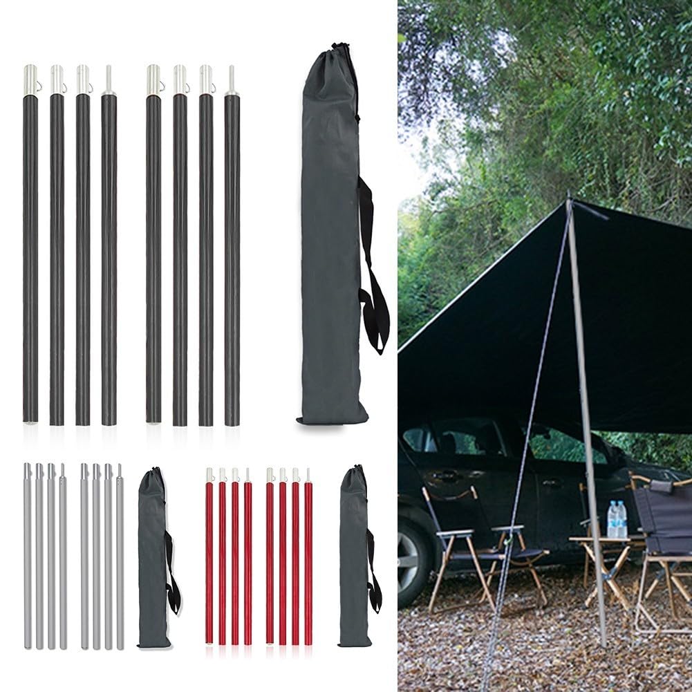 Pali Tenda 2m Alluminio 6061 Leggeri 2 Pali Tenda 2m Alluminio | Lega 6061, anti-, durevoli, 2 , ideali per uso prolungato(Red)