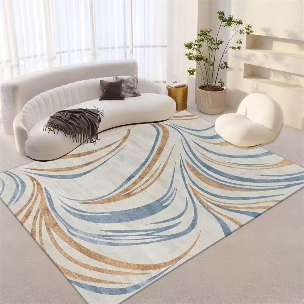 Tapis chevet chambre gris et bleu 130x190cm pour un réveil doux et chaleureux