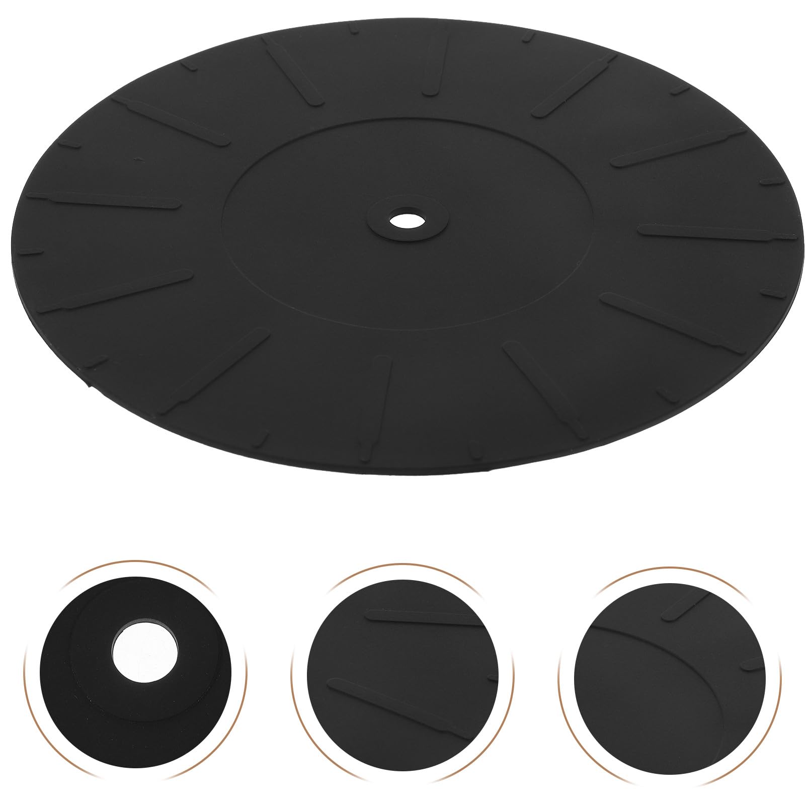 POPETPOP Alfombrilla de 170mm de Silicona para Tocadiscos Antideslizante Protector Antiestático que Aumenta Adhesión y Reduce Vibración en Discos de Vinilo