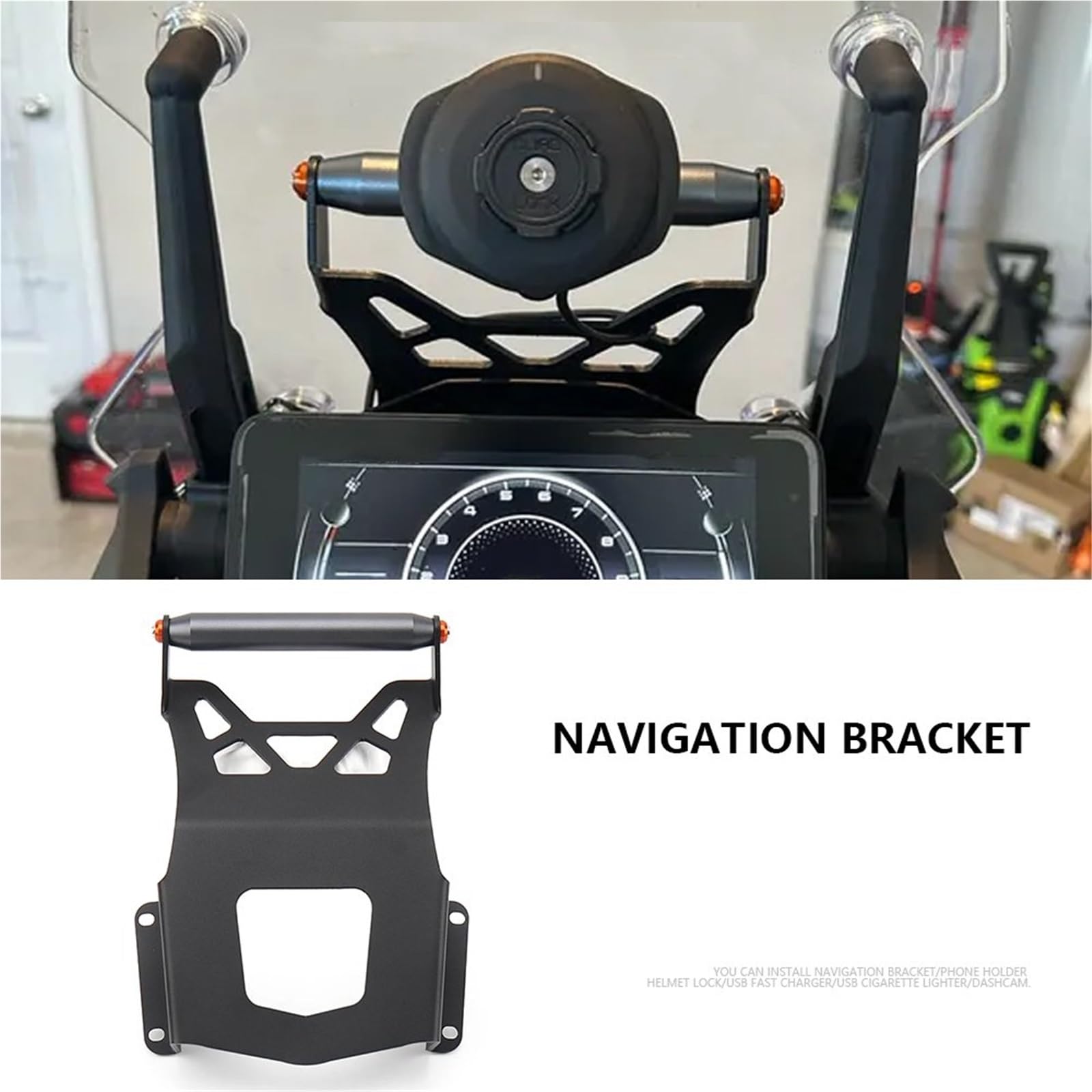 Soporte Navegación GPS Motocicleta Soporte Navegación Teléfono Móvil con Carga Inalámbrica Frontal Motocicleta Soporte GPS para CFMOTO 800MT 800mt 800 MT 2023-2025