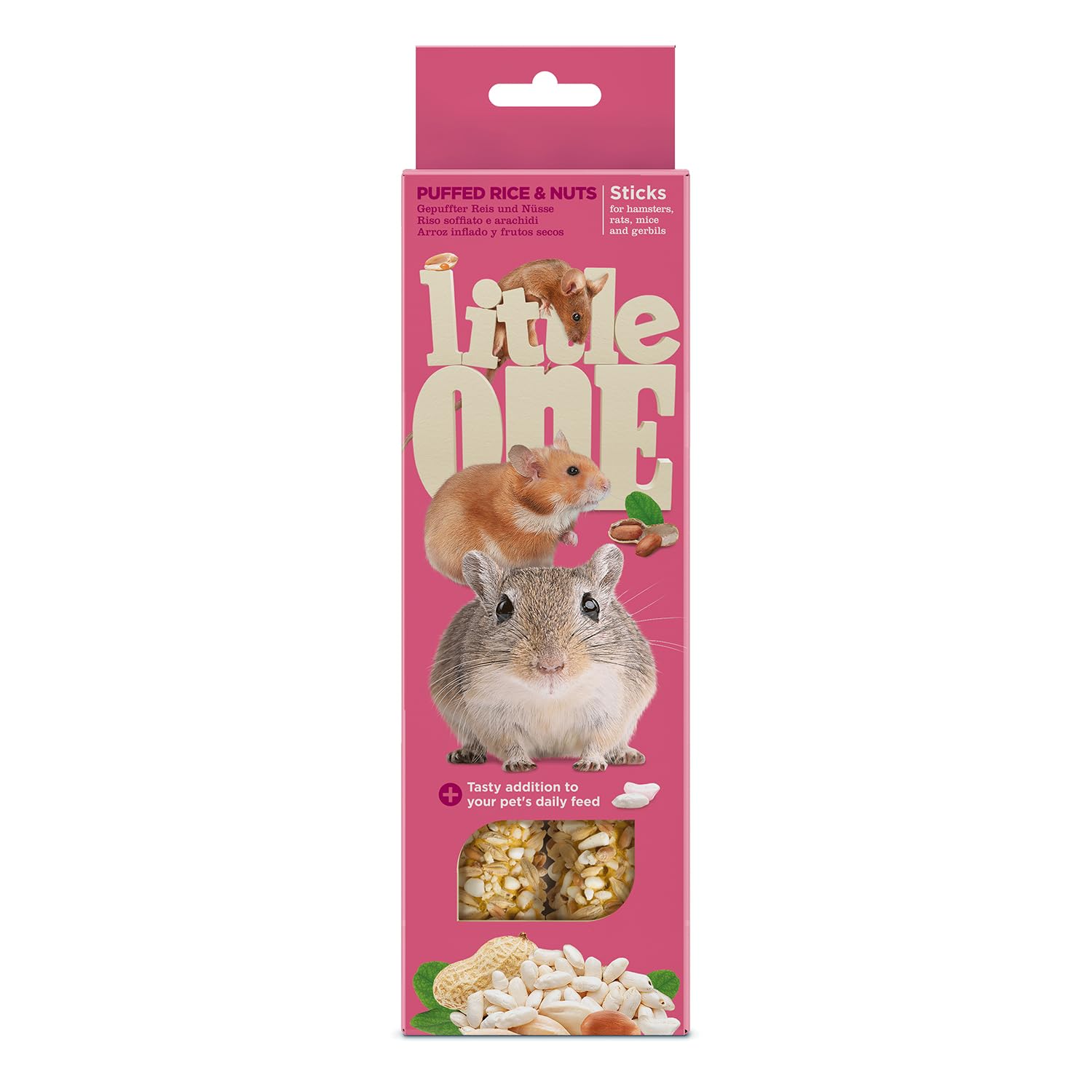 Little One Sticks for hamsters, rats, mice and gerbils with puffed rice and nuts 2x55gm