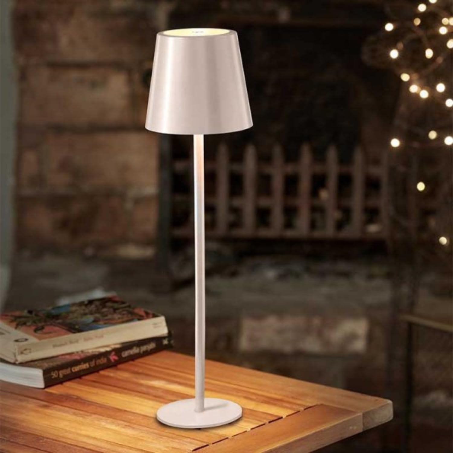 Marco Paul Ivory Rechargeable Lamp - 2400mAh LED Table Lamp with USB-C Port, Touch Control, 3 Brightness Modes, Cordless LED Lighting for Bedroom, Desk, Lounge, Study, and Outdoor Use