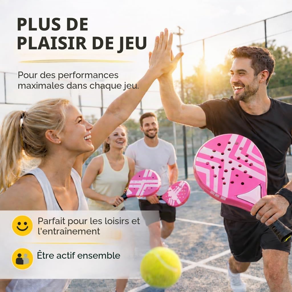Ensemble de raquettes de padel - Pour adultes et enfants - Raquettes de padel de qualité supérieure pour débutants et confirmés