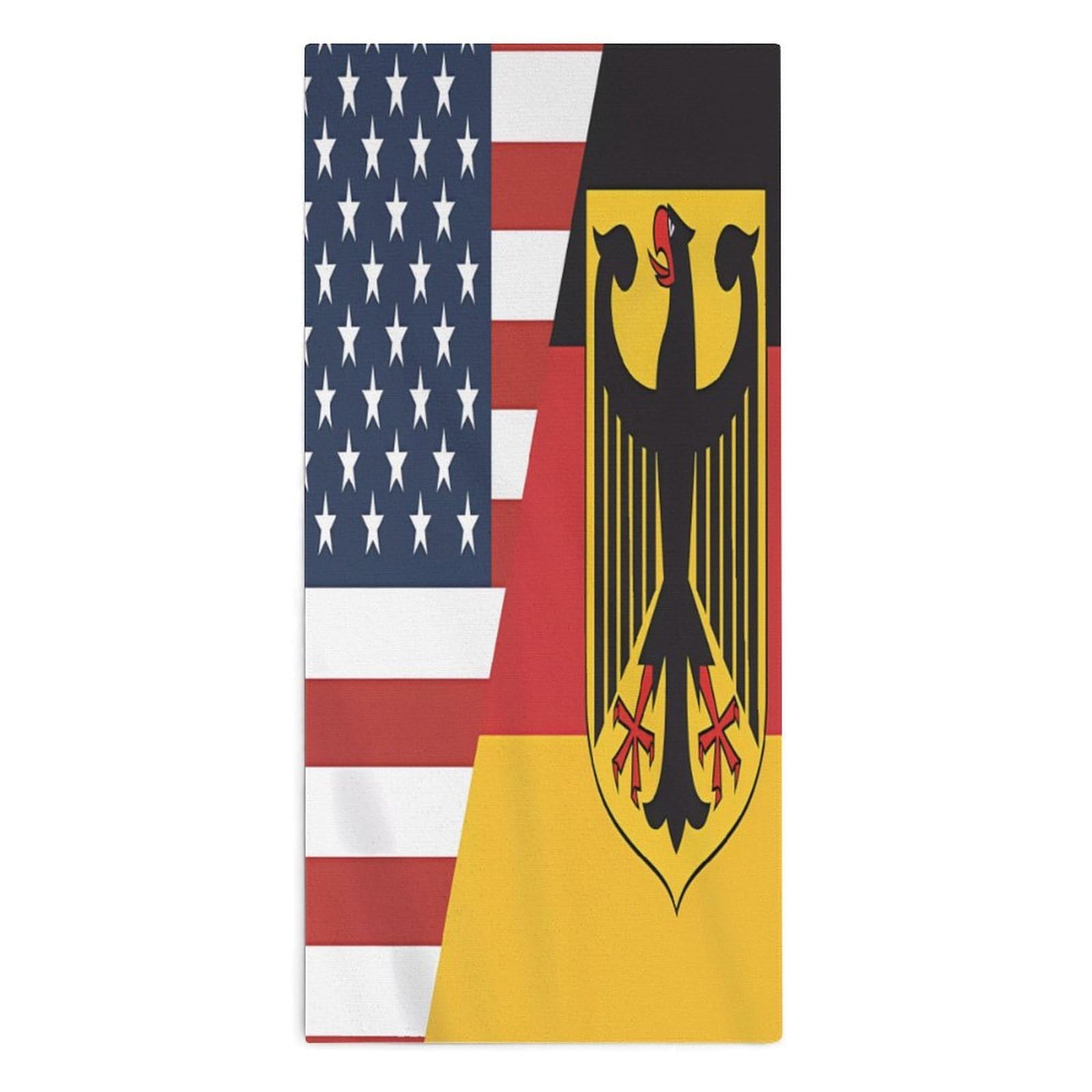 TXFBTRFSA U.S. German of Flag Hand Towels for Adult Face Towel Bath Beach Swim Accessories