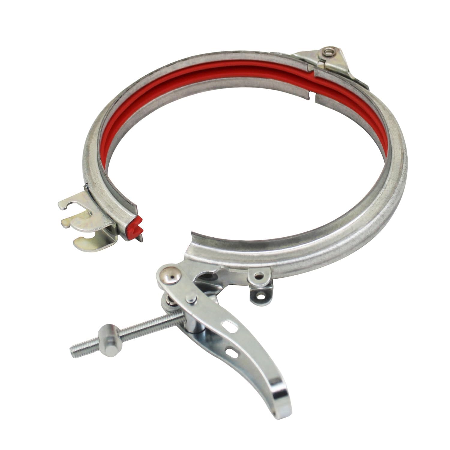 Abrazadera ducto aire cierre union tubos acero inoxidable para tubo de escape inox tubería abrazadera de liberación rápida metálica cierre ballesta para bidón con tapa (ID200mm)