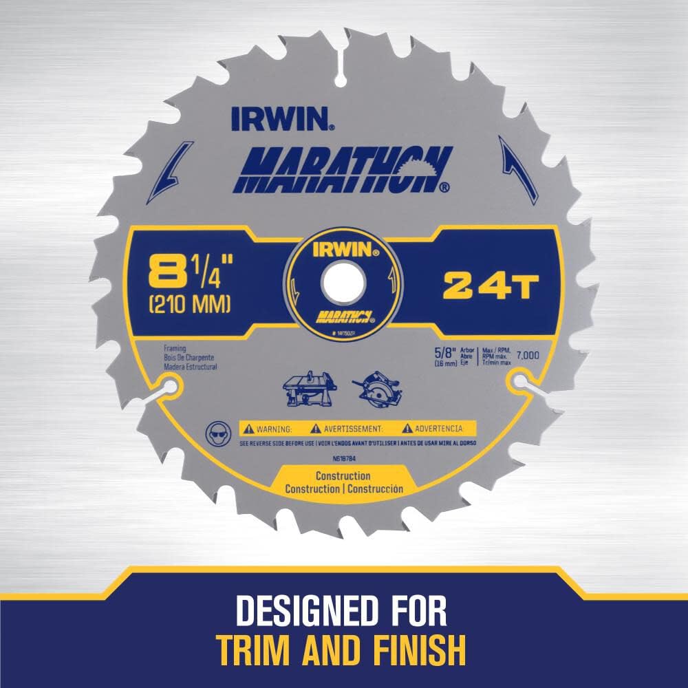 IRWIN 14050ZR Hoja de sierra circular, 24T de 8-1/4"