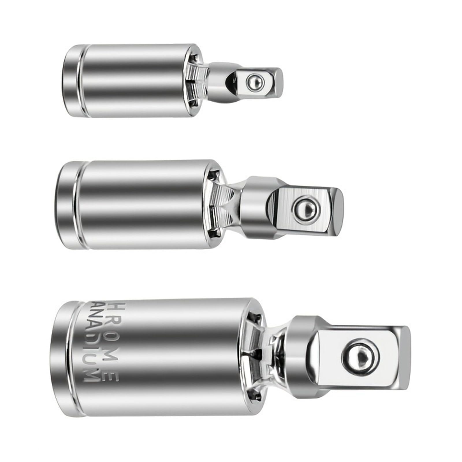 Gtylf 3Pcs Universally Joint Socket Set High Strength 40Cr Steel Ratcheting Mechanism For Tight Space Professional Socket Set For Electric Wrench