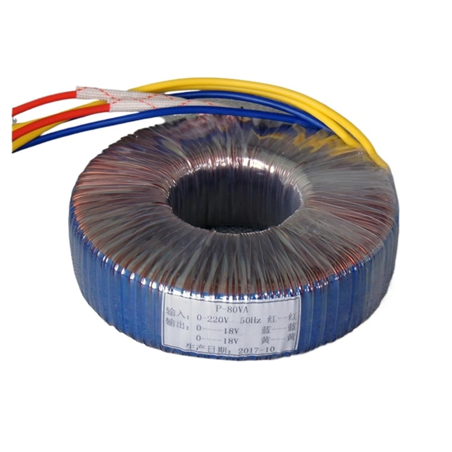 1pcs 80W Pure Copper toroidal Transformer Dual 9V 12V 15V 18V 20V Dual 22V Dual 24V Size 105x33x40(Single 18V)
