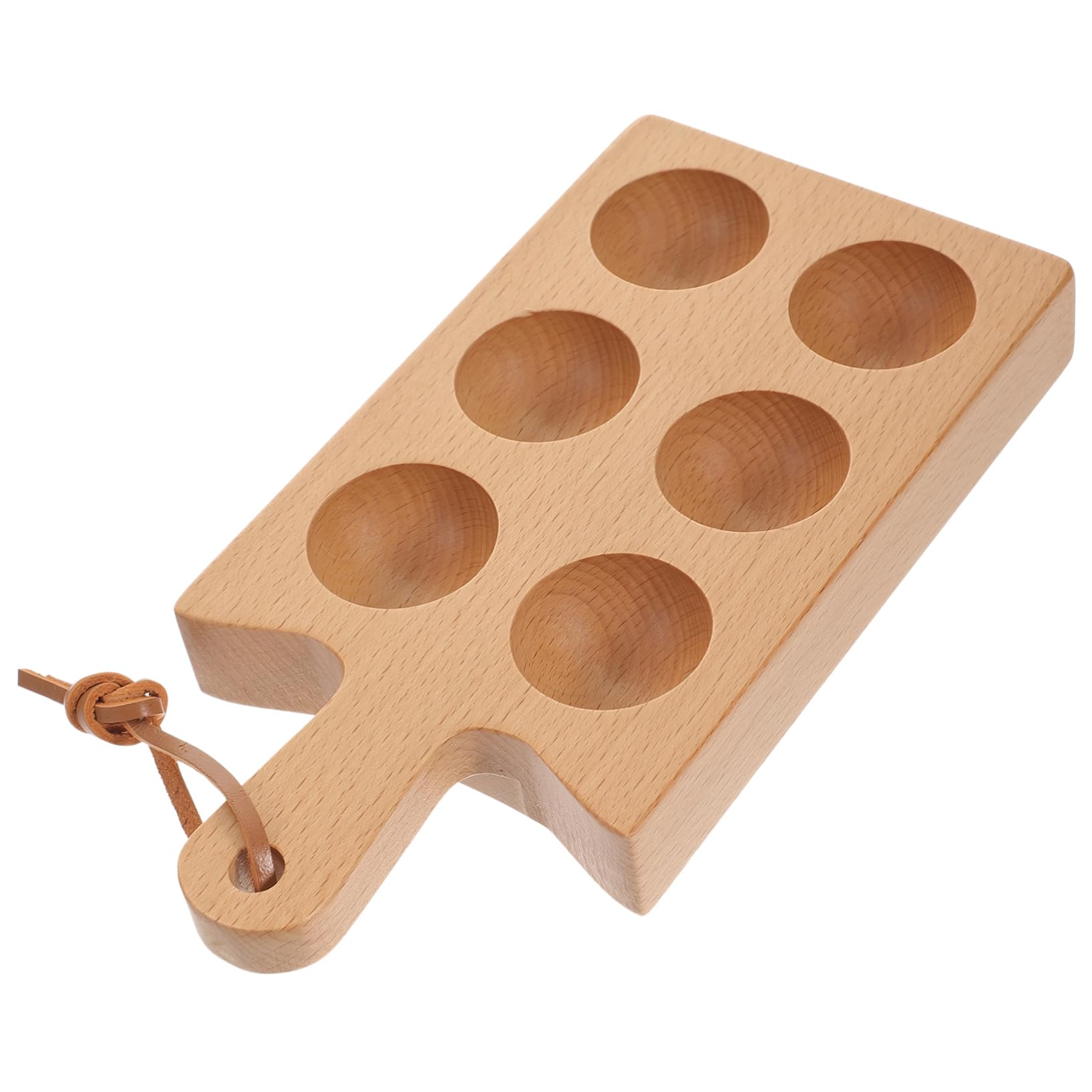 Six Compartment Egg Tray Eggs Egg Plate Egg Holder for Refrigerator 6 Grid Egg Fixing Holder Egg Storage Tray Huevera Egg Storage Base Egg Holding Stand Desktop Egg Rack Wooden LIFKICH