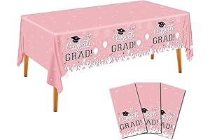 3Pcs 2024 Graduation Party Tablecloth Pink Kindergarten Grad Party Supplies Disposable Rectangle...