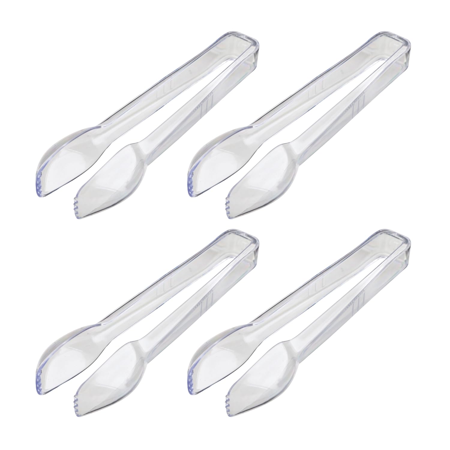HOMESHOPA Clear Plastic Serving Tongs, 4 Pack Salad Mixing Cutlery Long Handle, Durable, Reusable & Multipurpose Stylish Dining Tongs, Perfect for Birthday Parties Weddings Camping & Events