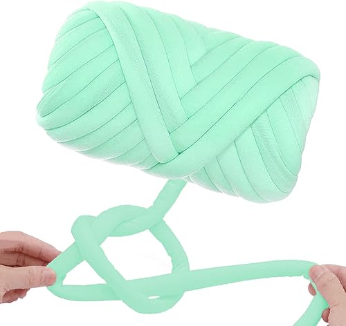 Hilo para tejer con el brazo para manta de hilo grueso, hilo trenzado de lana de algodón, voluminoso para manta de punto a mano, tubo suave lavable,