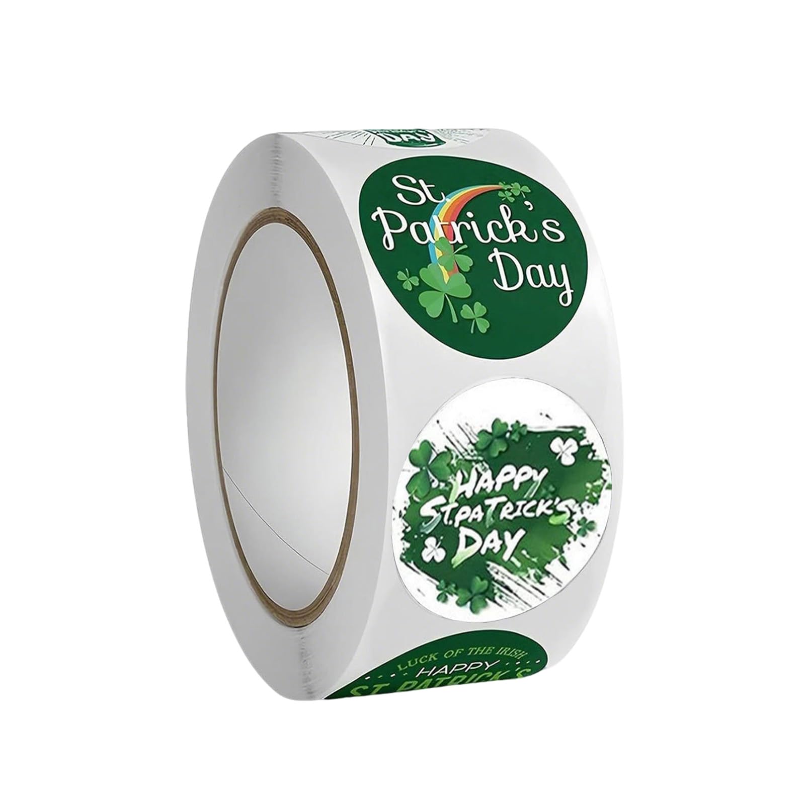 Sfbsfl Green St Patrick's Day Stickers 500Pcs St Patricks Face Decoration Stickers Irish Shamrock Clover For Boxes Bottles Gifts