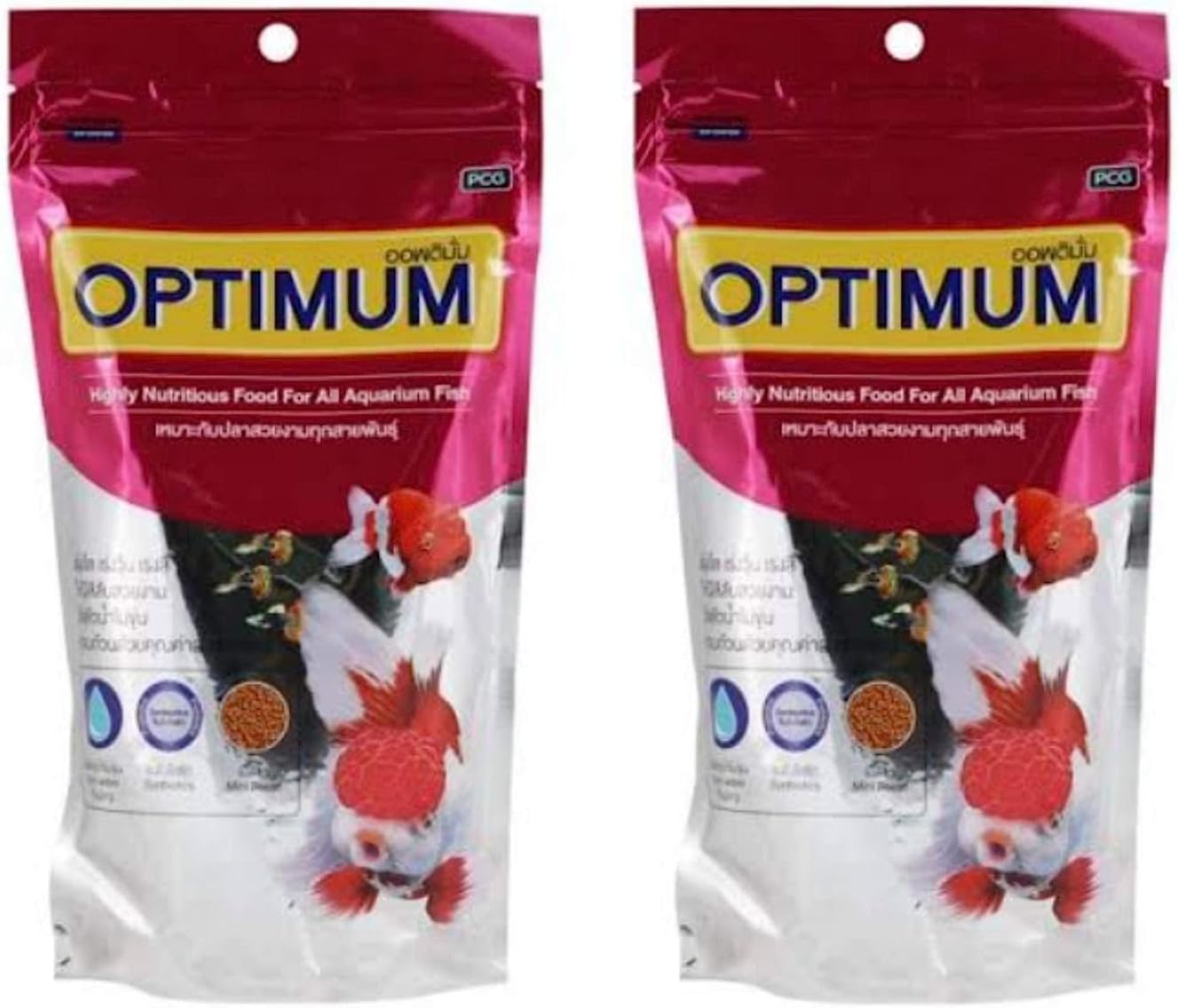 Optimum Highly Nutritious All Life Stages Fish Food for All Aquarium Fish (200gm x 2 = 400GM, Mini Pellet)