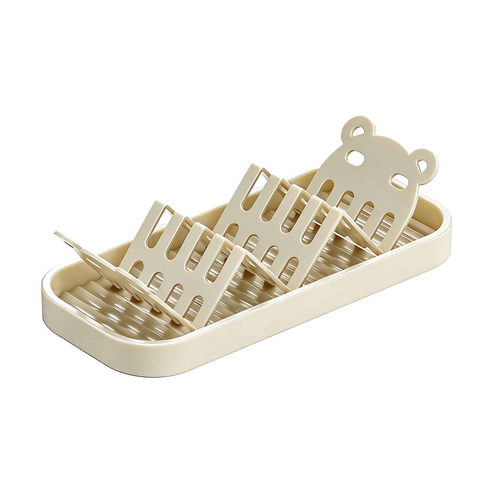 Hsyzygian W Shape Soap Shelf for Shower and Kitchen 3 Slot Soaps Container Holder for Bathroom Countertop Organization Carbon Steel