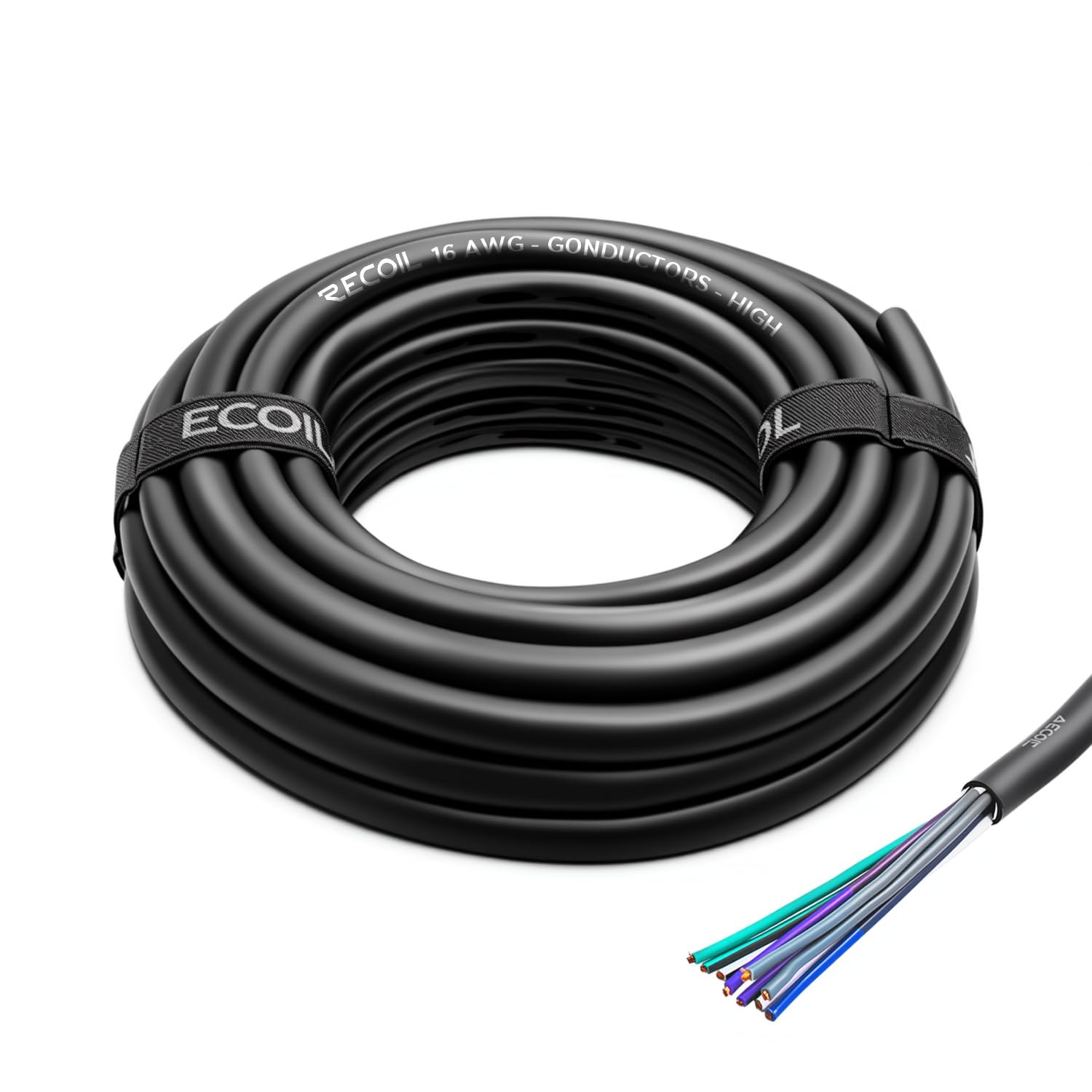 RECOIL RS916-20 Cavo Altoparlanti 9Cond 16AWG CCA 6m Easy-Peel 4Can+Remote