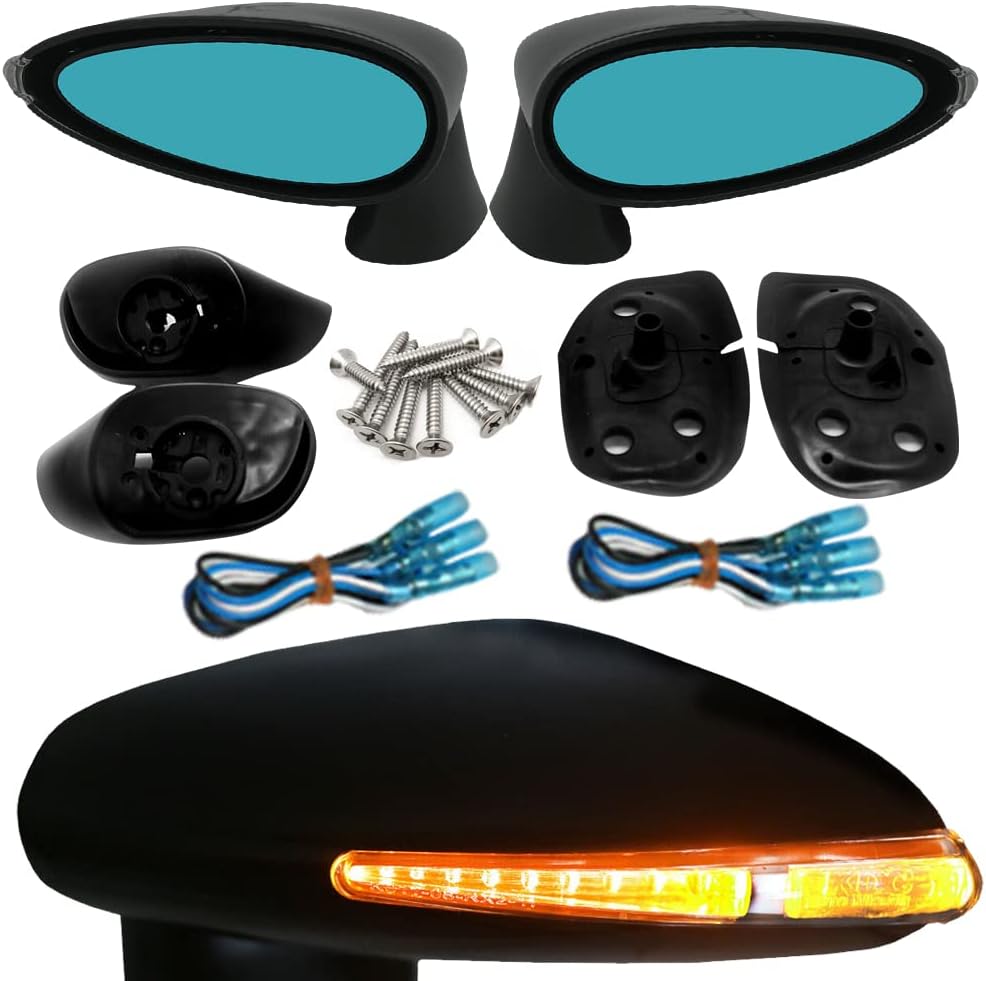 Pair of LED Turn Signal Lights Side Mirrors - 2-in-1 Driver Side & Passenger Side Door Mirrors with Lights for 2006 2007 2008 2009 2010 2011 HONDA CIVIC FD/SNL Emark