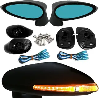 Gazoz Performance LED ウインカー ライト サイドミラー - 2イン1 運転席&助手席側ドアミラー ライト付き 2006 2007 2008 2009 2010 2011 ホンダ シビック FD/SNL Emark