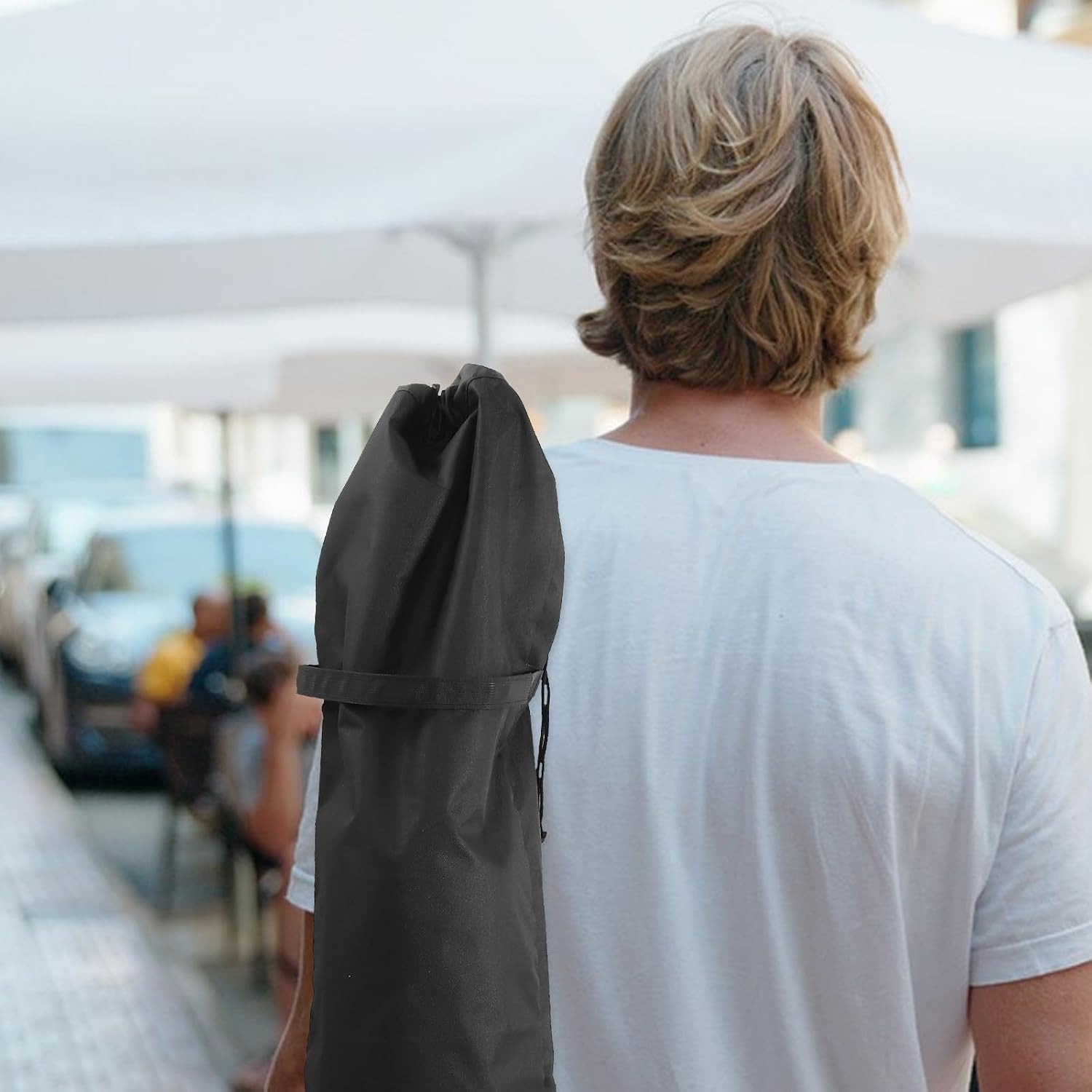 48 Inch Folding Chair Storage Bag, Oxford Cloth Black Carrying Strap image 4