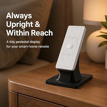 Remote Stand Pedestal for Lutron Pico Remote, Elegant Slide & Click Desk Display Holder, Non-Slip Scratch Resistant Base, Lutron Caseta Remote Stand (Single Pedestal, Black)