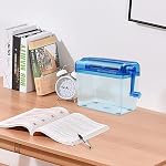JIKIOU Mini Hand Shredder Portable Paper Shredder Manual Shredder Documents Paper Cutting Tool Home Office Desktop Stationery Christmas Birthday Gift Blue