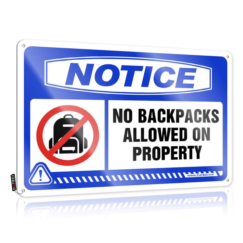 Fzfn Men's Colour Office Decor Cool Wall Art Soft Area | Notice No Backpacks Allowed On Property Sweet Road Decoration(30X40cm)