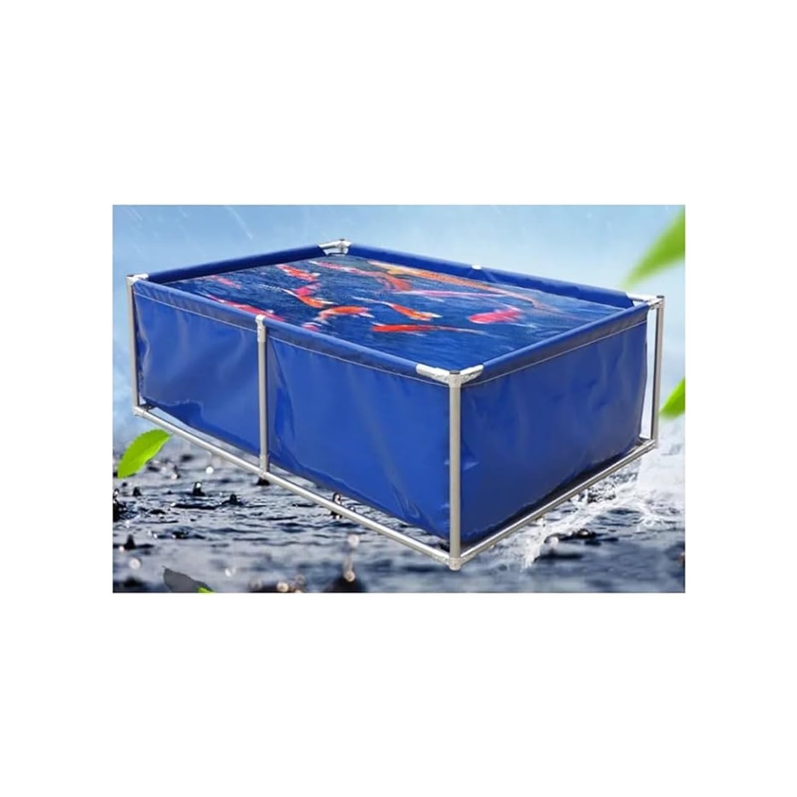 Piscina sobre el suelo para exteriores, resistente al agua, protección UV, ideal para uso doméstico, 300 x 200 x 50 cm (azul) tela reforzada