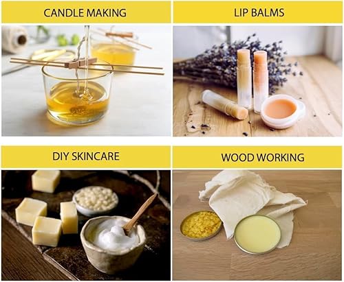 Miniatura 15 de Gránulos de cera de abeja amarilla (1 libra) 100% pura, grado cosmético, cera de abeja con triple filtro para el cuidado de la piel, bálsamo