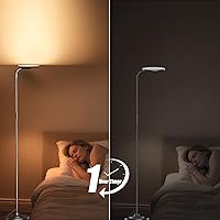 Vista 8 de SIBRILLE 36W LED Floor Lamp, Super Bright Standing Lamp, Modern Stepless Dimmable Torchiere Tall Lamp with Remote Control, 350°Rotating Head Reading